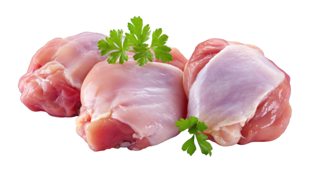 Three chicken pieces with parise on dark background savory chicken pieces garnished with parise dark setting