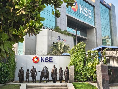 The modern NSE building with financial sculptures reflects India&rsquo;s capital markets, highlighting trading activity, SEBI regulation, investor behaviour and anticipation for the major NSE IPO launch up.