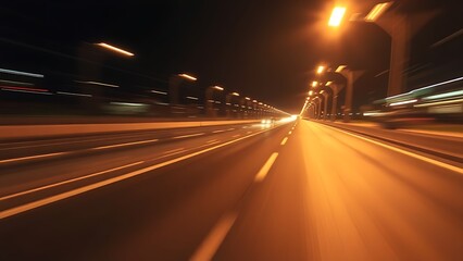 turbo. Dynamic road scene capturing speed with blurred lines and dramatic lighting contrast. mobility guides, transit brochures, designed for transport & logistics marketing, used by PR specialists.