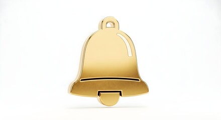 Elegant golden bell icon symbolizing notification, alert, or announcement