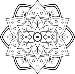 Black and White Mandala Design