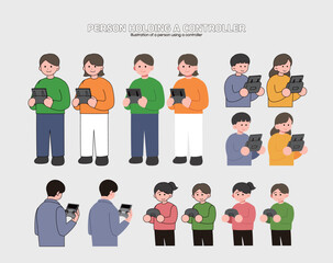 컨트롤러를 들고 있는 사람 일러스트 모음