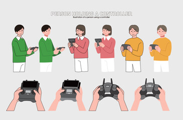 컨트롤러를 들고 있는 사람 일러스트 모음