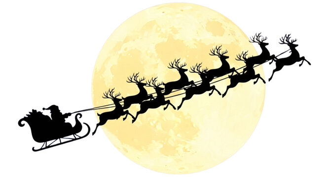 Santa Claus And the deer flew