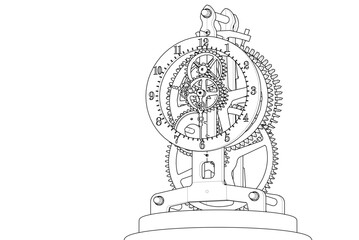 clock graphic symbol 3d illustration	
