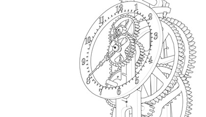 clock graphic symbol 3d illustration	
