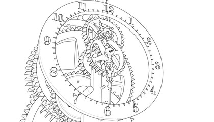 clock graphic symbol 3d illustration	
