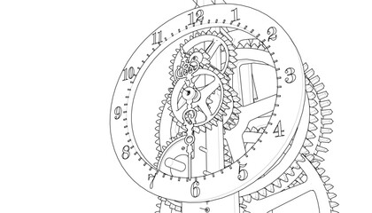 clock graphic symbol 3d illustration	
