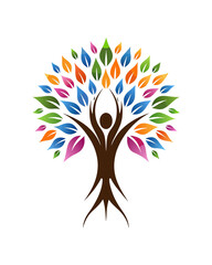 Abstract Health and Harmony Tree illustration