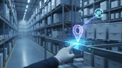 Cold chain logistics warehouse logistic temperature control tracking system with sensor guided pointer and efficient inventory movement