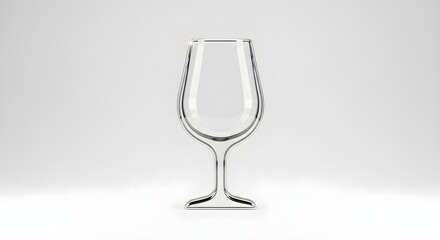 Obraz premium Elegant wine glass, clear stemware, empty goblet, drinking glassware