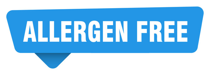 allergen free sticker. allergen free blue sign isolated on transpatent background