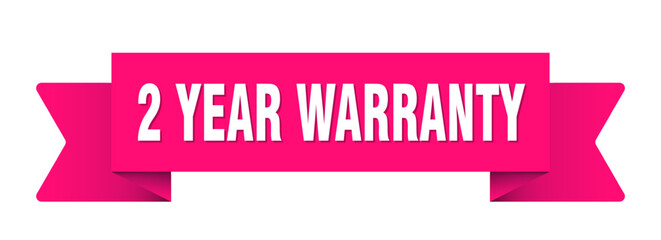 2 year warranty ribbon isolated on transparent background. 2 year warranty ribbon
