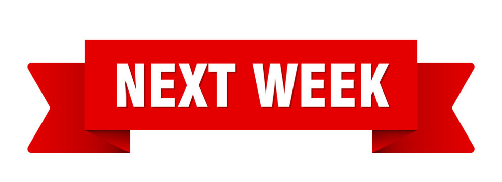 next week ribbon isolated on transparent background. next week ribbon