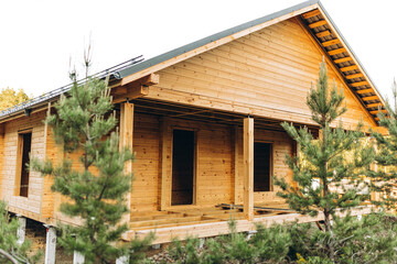 construction of a house from profiled timber