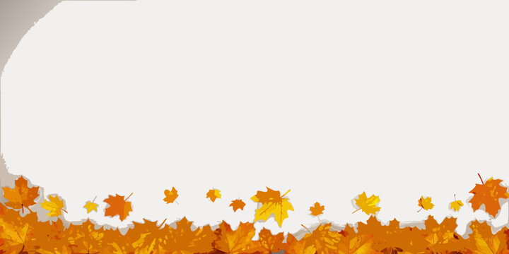Autumn leaves border with copy space for seasonal greetings and messages - Powered by Adobe