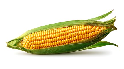 Single corn isolated on white background