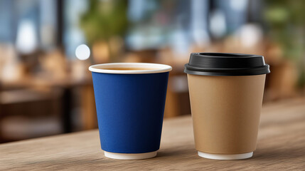 A café offering discounts for reusable cups, with a wall display showing waste reduction statistics — circular hospitality model, sustainable incentives, and customer engagement. cinematic color