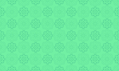 Mint Green Geometric Mandala Seamless Pattern
