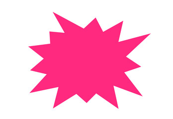 Pink starburst promotion badge on transparent background for sale labels, discount stickers, marketing highlights, and advertisement design