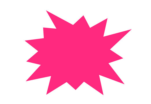Pink starburst promotion badge on transparent background for sale labels, discount stickers, marketing highlights, and advertisement design