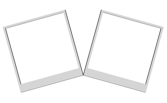 Blank polaroid photo frames for scrapbook layouts, collage templates and vintage memory design