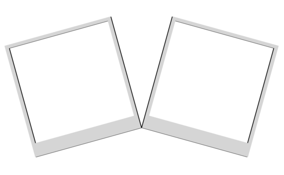 Blank polaroid photo frames for scrapbook layouts, collage templates and vintage memory design