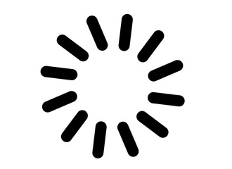 Black loading spinner icon for UI elements, progress indicators and modern interface design