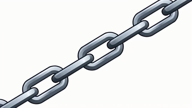 Illustration of a strong metal chain with an arrow symbolizing forward motion