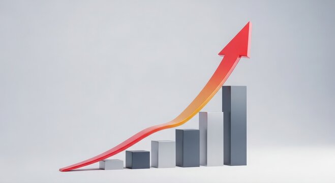esg data showing financial increase, red arrow highlights upward trend in sustainable investment results