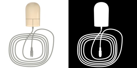 3D rendering illustration of a Vintage Two-Button Computer Mouse