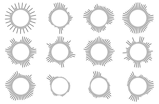 Waveform, sound, audio, sound waves, vibration, and other icon set Black line
