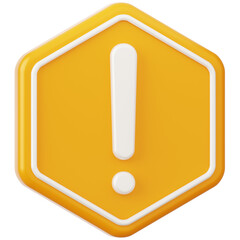 Caution Sign 3D Icon