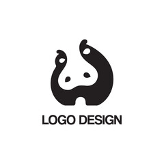 hippo cute logo design template