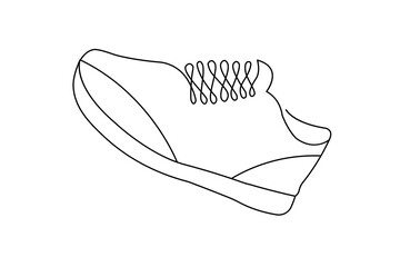 Shoe continuous one line drawing vector illustration featuring smooth outlines and a stylish form.