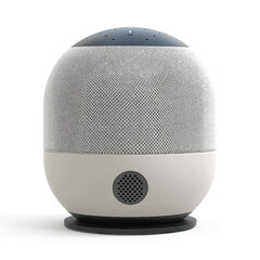 Modern Smart Home Assistant Speaker with Integrated Touch Display, Sleek Minimalist Design, Voice-Controlled Interface, and Premium Build, Isolated on a Clean White Background for Product Presentation