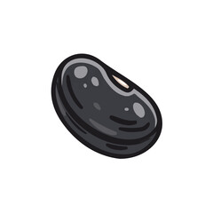 Simple flat 2D icon black bean isolated on transparent background, vector, flat design, animation design, vector, flat design, animation design, simple flat 2D icon, minimalist design, clipart