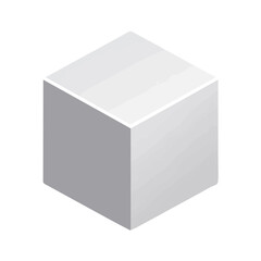 Watercolor hand-painted 3D cube shape with realistic texture on a white background, simple illustration, flat watercolor painting, simple and detailed design