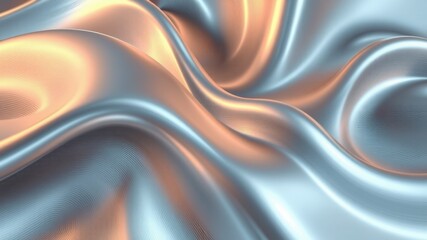 Obraz premium Abstract iridescent flowing fabric with warm and cool tones.