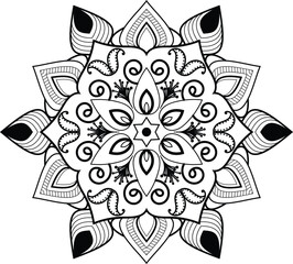 Black and White Mandala Design