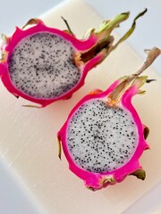dragon fruit on white background