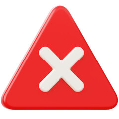 Cross Danger Sign 3D Icon