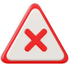 Cross Danger Sign 3D Icon