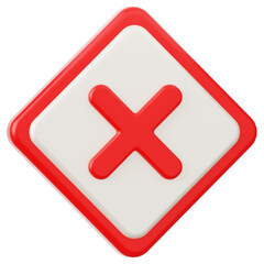 Cross Danger Sign 3D Icon
