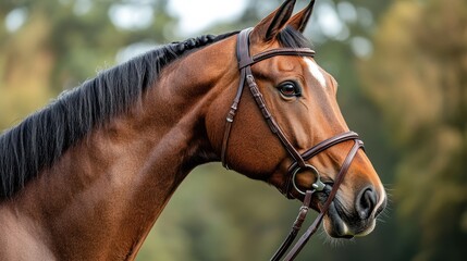 Obraz premium Close-up of a horse face with soft natural lighting 