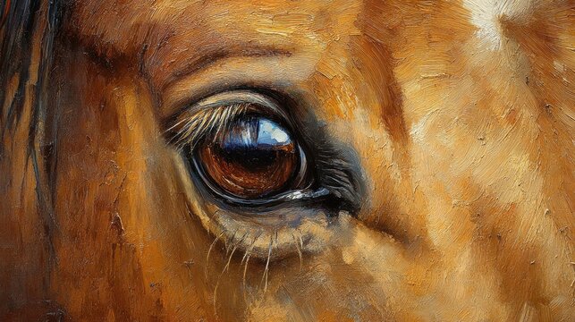 Curious young horse close-up face with playful expression 