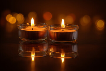 Zapalone świeczki jako romantyczny symbol randki i intymnej atmosfery
