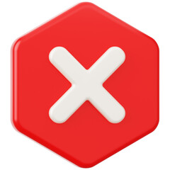 Cross Danger Sign 3D Icon
