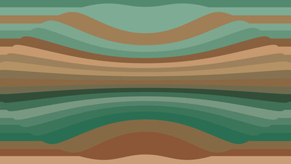 Abstract background with curved stripes in shades of green and brown color