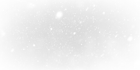 Soft snowflakes quietly falling on a transparent background during winter, creating a peaceful atmosphere in the cold